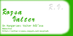 rozsa valter business card